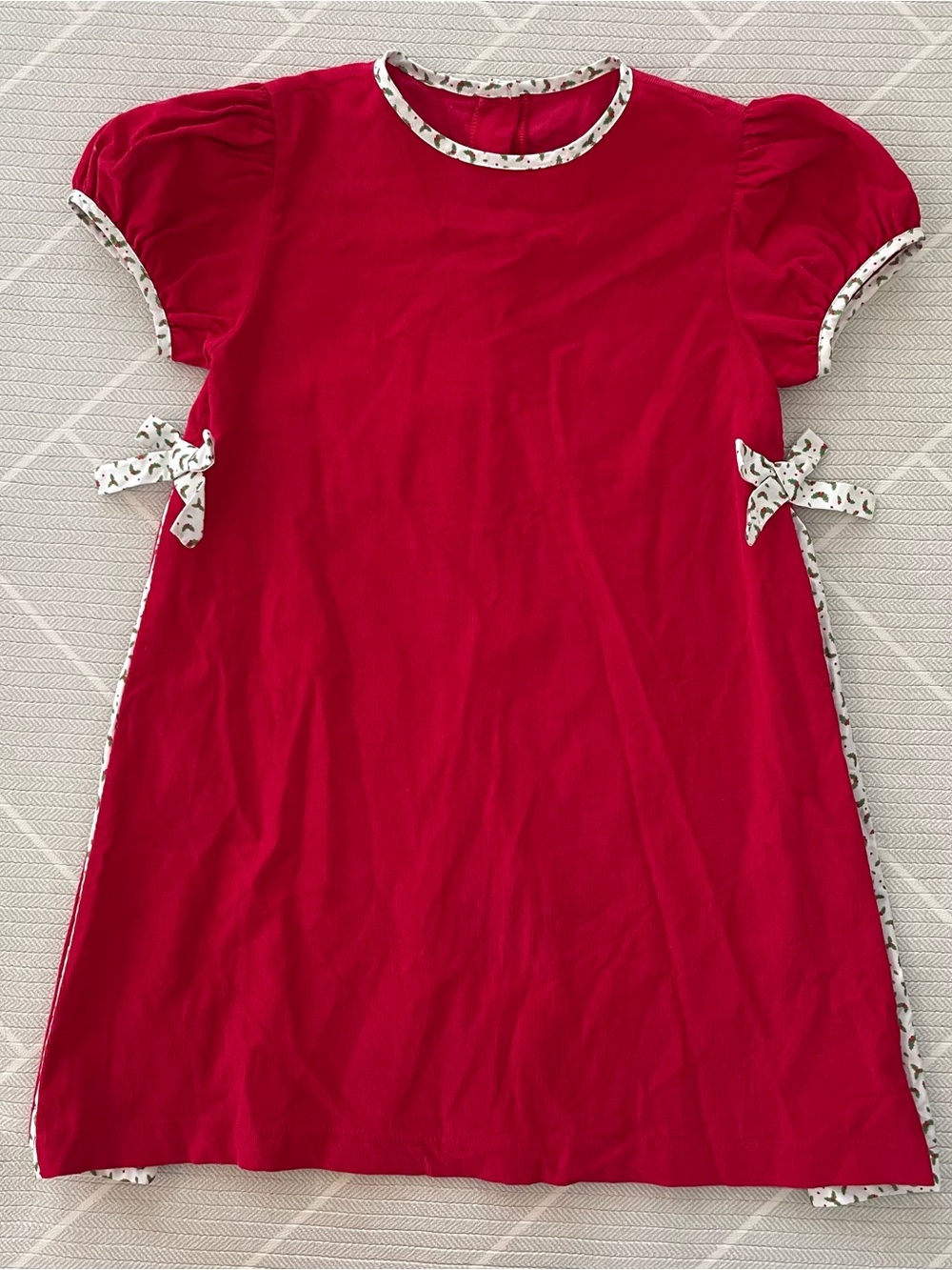 James & Lottie Red Corduroy Cece Christmas Dress Girl’s Size 7